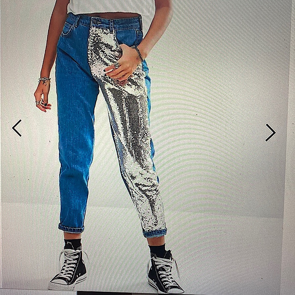 Pull&Bear Sequin Mom Jeans